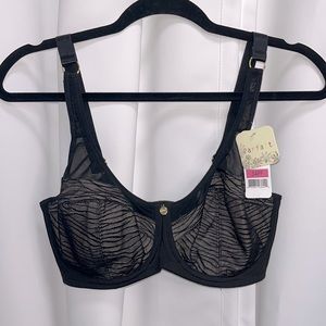 Parfait Underwire Black and Nude Bra 34FF